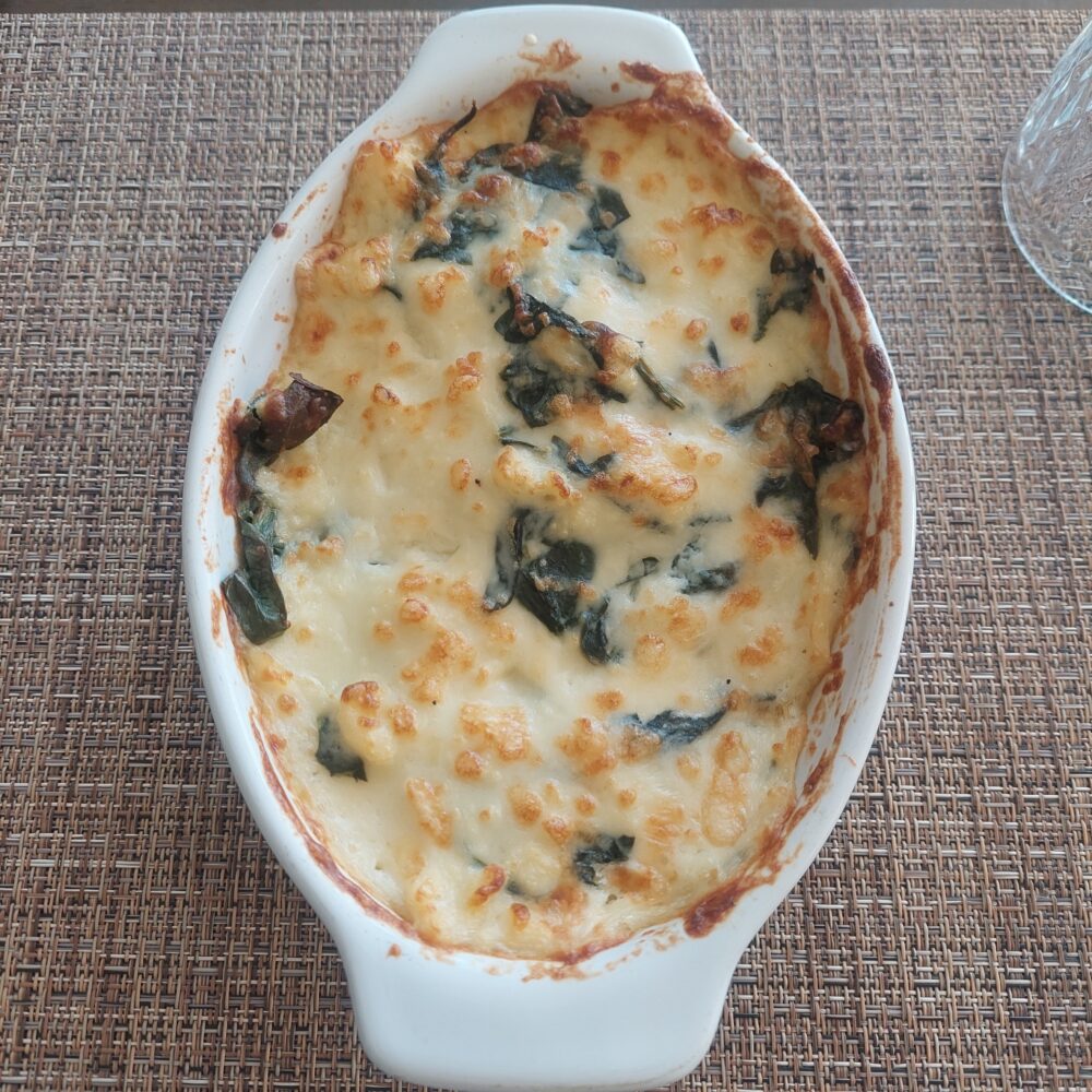salmon  spinach souffle
